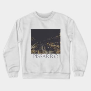 The Boulevard Montmartre at Night (1897) by Camille Pissarro Crewneck Sweatshirt